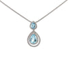 14k White Gold 1.44ct Aquamarine .28ct Diamond Necklace