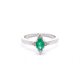 Sterling Silver .44ct Emerald Ring