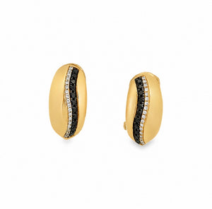 14kt Rose Gold .22ct Black .11ct White Diamond Earring