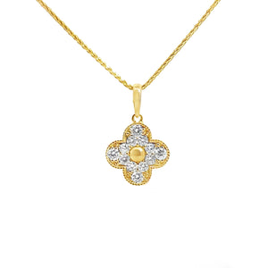 10k Yellow Gold .55ct Lab Diamond Cross Pendant