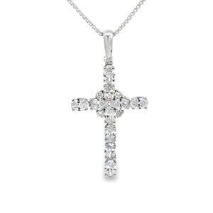 Platinum 1.75ct Lab Diamond Cross Pendant