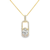 14k Yellow Gold 2.70ct Lab Diamond Cross Pendant