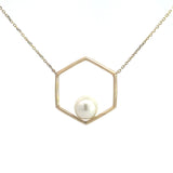 Hexagon Pearl Necklace