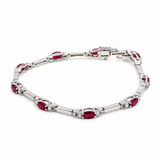 Silver Ruby Crystal Bracelet