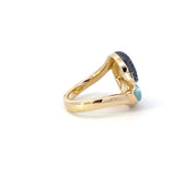 14k Yellow Gold .36ct Sapphire Wave Ring