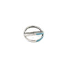 14k White Gold .12ct Diamond Enamel Ring