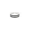 14k White Gold .12ct Diamond Enamel Ring