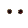 14k Yellow Gold 2.25ct Garnet and .08ct Diamond Earrings
