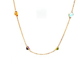 Multi-stone Necklace in 14 Karat Rose Gold