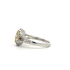 Sparkling Yellow and White Diamond Oval Ring