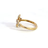 Four Petal Flower Ring in 14k Yellow Gold and Diamonds