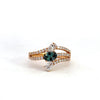 Elegant Natural Alexandrite Diamond 18k Rose Gold Ring