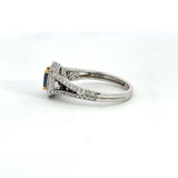 Beautiful Natural Alexandrite Diamond 18k White Gold Ring