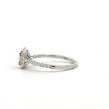 Sparkling Yellow and White Diamond Square Ring