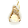 Trillion set Pendant with a Triangular Opal in Yellow Silver
