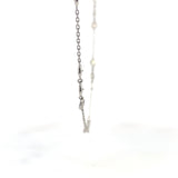 Beautiful 18” 14k White Gold Triple Diamond Necklace