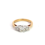 3 Stone Diamond Ring with Twist