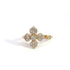 Four Petal Flower Ring in 14k Yellow Gold and Diamonds