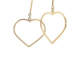 14k Italian Yellow Gold Heart Earrings