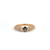 Gorgeous Natural Alexandrite Diamond 18k Rose Gold Ring