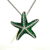 Emerald and Diamond Starfish Necklace