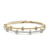 Stackable 14k Gold and Diamond Flower Bangle