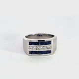 Men’s Linear Sapphire and Diamond Ring