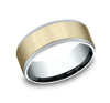 14k White and Yellow Gold Men's Ring 8mm