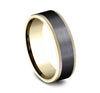 14k Yellow Gold and Black Titanium Men's Ring 7mm