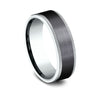 14k White Gold and Black Titanium Men's Ring 7mm