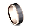 14k Rose Gold and Black Titanium Men's Ring 7mm