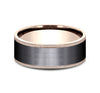 14k Rose Gold and Black Titanium Men's Ring 8mm