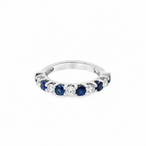 14k White Gold .90ct Sapphire .42ct White Diamond Ring