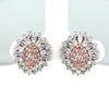 Pink Diamond Lace Blossom Earrings