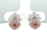 Pink Diamond Rosebud Earrings