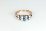 Blue and White Diamonds in Rose Gold