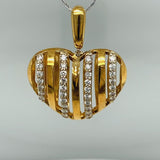 Mediterranean Hand-crafted 18 Karat Gold and Diamond Heart Pendant