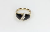 Black Onyx Interspliced with Diamond Ring