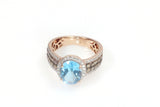 Blue Topaz and Brown Diamond Ring