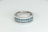 Blue and White Diamond Channel Set Band