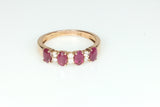 Four Stone Oval Cut Ruby Ring