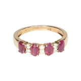 Four Stone Oval Cut Ruby Ring