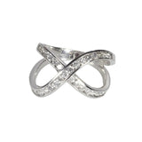 Channel Set Crisscross 0.82 Carat Diamond Ring