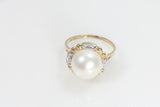 Centered Pearl with Diamond Ring