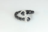 Unique 1.14 Carat Black Diamond Hearts Ring