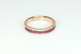 Rose Gold Band of Ruby and Diamond