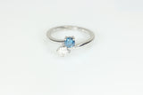 Simple and Stylish Blue and White Diamond Ring