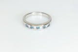 Blue and White Channel Set Diamond Ring