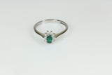 Flower Design Emerald and Diamond Ring