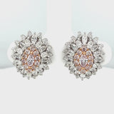 Pink Diamond Lace Blossom Earrings